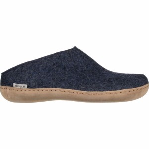 (取寄) グレーラップ ザ スリップ-オン レザー スリッパ Glerups The Slip-On Leather Slipper Denim