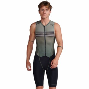 (取寄) ツータイムズユー メンズ エアロ フロント-ジップ トライスーツ - メンズ 2XU men Aero Front-Zip Trisuit - Men's Alpine/Perisc