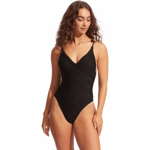 (取寄) シーフォリー レディース V ネック ワンピース スイム スーツ - ウィメンズ Seafolly women Secondwave V Neck One-Piece Swim Su