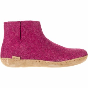 (取寄) グレーラップ ザ ブート レザー スリッパ Glerups The Boot Leather Slipper Cranberry