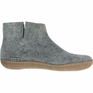 (取寄) グレーラップ ザ ブート レザー スリッパ Glerups The Boot Leather Slipper Grey