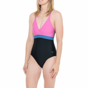 (取寄) スピード クロスバック ワンピース スイムスーツ - Upf 50+ Speedo Cross-Back One-Piece Swimsuit - UPF 50+  Rose Violet