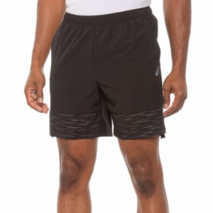 (取寄) アシックス トレーニング ショーツ - 7インチ ASICS Training Shorts - 7”  Black (Brilliant Blue Drawcord)