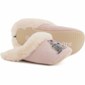 (取寄) ジュールズ レディース キャット イン グラスズ ラグゼ スカフ スリッパ Joules women Cat in Glasses Luxe Scuff Slippers (For 