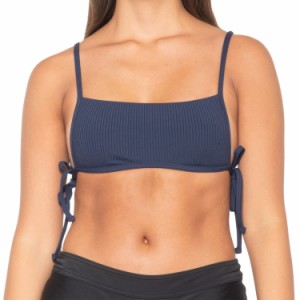 (取寄) メイドウェル リブド サイド-タイ ビキニ トップ MADEWELL Ribbed Side-Tie Bikini Top Dark Nightfall