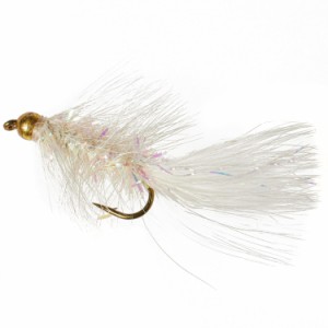 (取寄) アンプカ GB クリスタル バガー ストリーマー フライ - ダズン UMPQUA GB Crystal Bugger Streamer Fly - Dozen  White