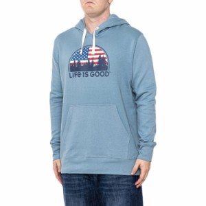 (取寄) ライフイズグッド アメリカン フロッグ ウッズ ブーディ Life is Good Life is Good American Flag Woods Hoodie  Smokey Blue