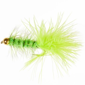 (取寄) アンプカ GB クリスタル バガー ストリーマー フライ - ダズン UMPQUA GB Crystal Bugger Streamer Fly - Dozen  Chartreuse