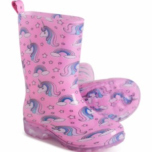 (取寄) ガールズ レイン ブーツ - ウォータープルーフ Capelli Girls Rain Boots - Waterproof  Print Pink Unicorns