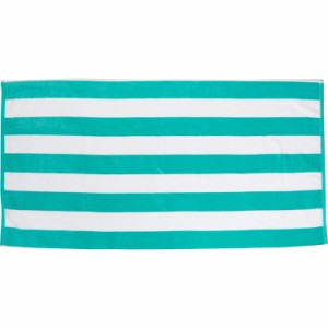 (取寄) ストライプ ベロア ビーチ タオル - 450 gsm, 30x60”, ティール グリーン Novia Stripe Velour Beach Towel - 450 gsm, 30x60”,