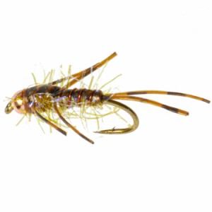 (取寄) アンプカ ストラグル ストーン ニンフ フライ - ダズン UMPQUA Straggle Stone Nymph Fly - Dozen  Brown