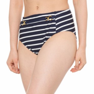 (取寄) ラ ブランカ カプリ ストライプ ハイウエスト ビキニ ボトム La Blanca Capri Stripe High-Waisted Bikini Bottoms  Indigo