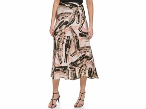 (取寄) ダナキャランニューヨーク レディース プリンテッド サテン リューシュ マキシ スカート DKNY women DKNY Printed Satin Ruche Ma