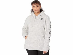 (取寄) カーハート レディース プラス サイズ クラークスバーグ スリーブ ロゴ フーデット スウェットシャツ Carhartt women Carhartt Pl