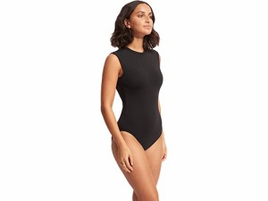 (取寄) シーフォリー レディース コレクティブ キャップ スリーブ ワンピース Seafolly women   Collective Cap Sleeve One-Piece Black