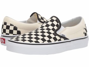 (取寄) バンズ クラシック スリップ-オン コア クラシックス Vans  Classic Slip-On Core Classics Black and White Checker/White (Canv