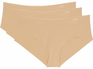 (取寄) アンダーアーマー レディース ピュア ストレッチ ヒップスター 3-パック Under Armour women  Pure Stretch Hipster 3-Pack Beige