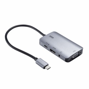 USB Type C-HDMI/VGA変換アダプタ 4K/30Hz/PD対応[AD-ALCHV02]
