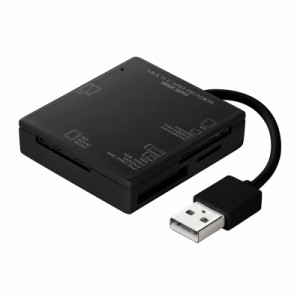 USBマルチカードリーダー SD microSD CF MS xD対応 USB2.0 USB A接続 ブラック[ADR-ML15BKN]