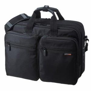 3WAYビジネスバッグ  5cmマチ拡張 15.6型ノートPC収納 タブレット収納ポケット付き ブラック [BAG-3WAY21BK]