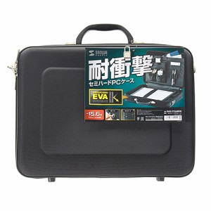 耐衝撃 セミハード パソコンケース 15.6型 ノートPC 収納 シングルルーム ブラック [BAG-EVA6BKN]