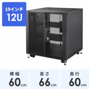 小型19インチマウントボックス 12U　D600[CP-SVCBOX6BK]