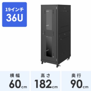 19インチ サーバーラック 36U 奥行90cm ブラック[CP-SVN3690BKN]