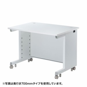 オフィスデスク 幅100cm 奥行60cm キャスター付き ホワイト[EWD-10060W]