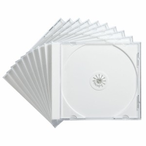 CDプラケース CD DVD BD 1枚収納 10枚セット ホワイト[FCD-PN10WN]