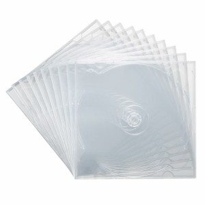Blu-ray DVD CDケース 2枚収納 薄型5mm 10枚セット 割れにくいPP素材[FCD-PSW10CL]