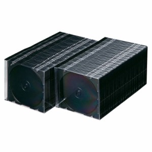 CDプラケース CD DVD BD 1枚収納 スリムタイプ 100枚セット ブラック[FCD-PU100MBKN]