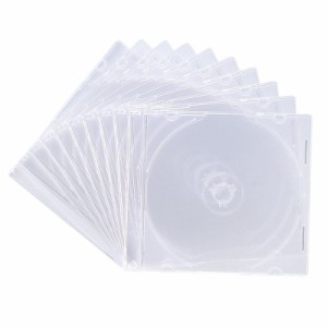 CDプラケース CD DVD BD 1枚収納 スリムタイプ 10枚セット クリア[FCD-PU10CLN]