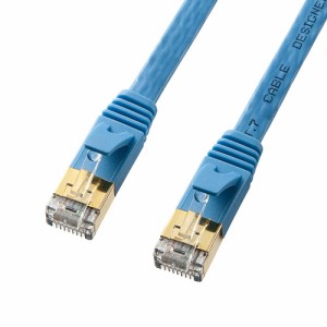 薄型 Cat 7 LANケーブル 10m ブルー [KB-FL7-10BLN]