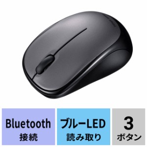 静音BluetoothブルーLEDマウス ダークシルバー[MA-BBS311DS]