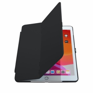 iPad 10.2インチ ハードケース スタンド機能つき ブラック[PDA-IPAD1604BK]