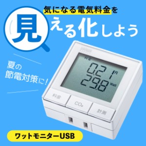 ワットモニターUSB 2P 1個口 ホワイト[TAP-TST10N]