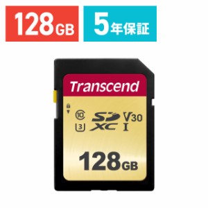 SDカード 128GB Class10 UHS-I V30  R:95MB/s W:60MB/s SDXC Transcend [TS128GSDC500S]