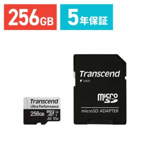 microSDカード 256GB Class10 UHS-I U3 A2 V30 SDカード変換アダプタ付 Transcend [TS256GUSD340S]
