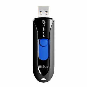 USBメモリ 512GB USB3.1 Gen1 Aコネクタ キャップレス スライド式 ブラック Transcend JetFlash 790[TS512GJF790K]