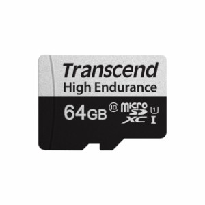 高耐久 microSDカード 64GB Class10 UHS-I U1 SD変換アダプタ付き ドライブレコーダー セキュリティカメラ 向け[TS64GUSD350V]