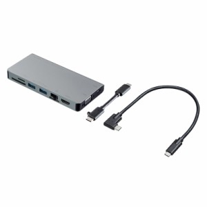 USB Type-C ドッキングハブ VGA HDMI LANポート カードリーダー搭載[USB-3TCH13S2]