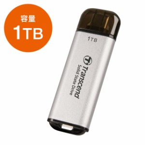 Transcend スティックSSD 1TB ESD300 Type-C ポータブルSSD 外付け USB10Gbps USB3.2 Gen2 シルバー[TS1TESD300S]