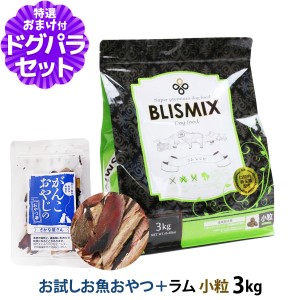 【カナダ産に変更済み】【店内全品送料無料】ブリスミックス ラム 小粒3kg ＋お試し国産お魚厚削り 15g【ドッグパラダイス限定セット】口