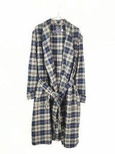 古着 60s Pendleton ダーク チェック ショール カラー ウール ガウン 