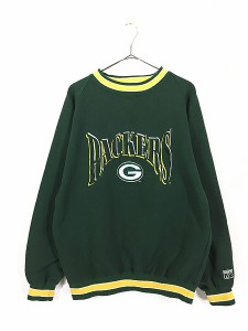 古着 90s NFL Green Bay Packers パッカーズ BIG 刺しゅう スウェット トレーナー M 古着