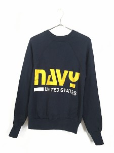 「Deadstock」 古着 80s USA製 「NAVY」 ミリタリー スウェット トレーナー S 古着