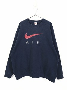 古着 90s NIKE AIR BIG スウォッシュ プリント スウェット トレーナー XL 古着