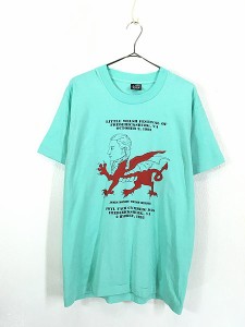 古着 90s USA製 James Monroe Welsh Heritage 人面恐竜 アート Tシャツ L 古着