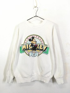 古着 80s USA製 Disney Mickey ミッキー 60th Birthday メモリアル スウェット トレーナー L 古着