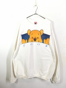 古着 90s Disney Pooh クマのプーさん キャラクター スウェット L 古着